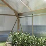 Outsunny 6 x 6ft Polycarbonate Walk-In Greenhouse with Aluminium Frame & Sliding Door – Garden Growhouse, Clear
