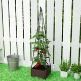 Outsunny Self-Watering Raised Garden Bed with Trellis & Drainage Holes – Tall Planter for Climbing Plants
