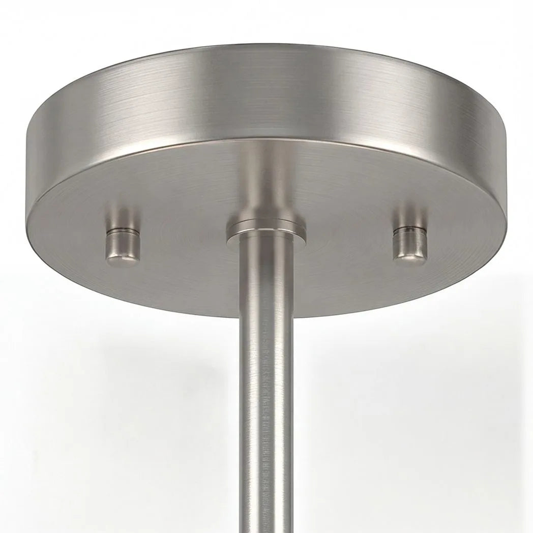HOMCOM Semi Flush Modern Crystal Chandelier Ceiling Light with E14 Base – Silver Tone
