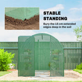 Outsunny 2 x 3m Walk-In Polytunnel Greenhouse with Hinged Door and 6 Roll-Up Windows – Garden Tunnel, Green