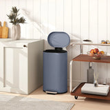 HOMCOM 30L Modern Curved Kitchen Bin with Soft-Close Stay-Open Lid and Removable Bucket – Pedal Bin, Grey