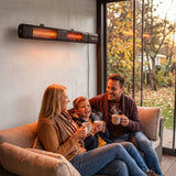 Outsunny 3000 W Wall-Mounted Electric Infrared Patio Heater, 9 Heat Settings, 24 H Timer, IP65 – Black