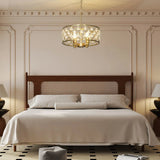 HOMCOM 51 Crystallite Four-Bulb Chandelier with 130 cm Adjustable Chain – Gold-Tone Ceiling Light