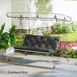 Outsunny 2 Seater Garden Bench and Swing Chair Cushion with Ties, 110 x 120cm, Black