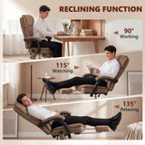 HOMCOM Executive Office Chair with 6-Point Vibration Massage and Heat, High Back, Reclining, Brown