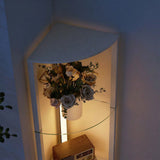 HOMCOM Dimmable LED Corner Shelf Floor Lamp with Foot Switch