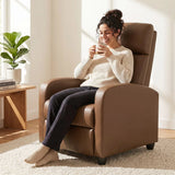 HOMCOM Massage Recliner Armchair in Faux Leather with Adjustable Leg Rest and Side Pocket – Dark Brown