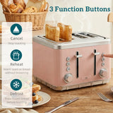 HOMCOM 3000W 1.7L Stainless Steel Kettle and 4 Slice Toaster Set with UK Strix Thermostat – Fast Boil, Pink