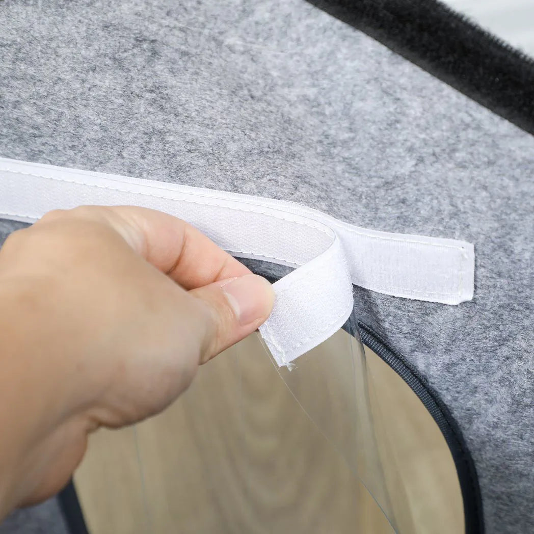 PawHut Insulated Outdoor Cat House with Elevated Base and Cushion – Water-Resistant Cat Shelter, Red-brown