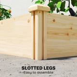 Outsunny Wooden Raised Garden Bed with Divider and Open Bottom – Planter Box for Flowers, Herbs and Vegetables