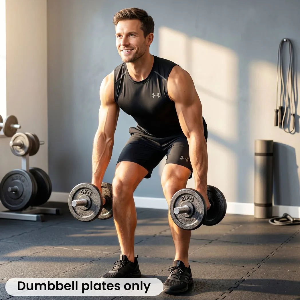 SPORTNOW Weight Plates Set, 4 x 5kg Metal Discs with 1"/2.5cm Hole – Dumbbell & Barbell Plates for Home Gym