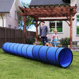 PawHut 500 x 60 cm Dog Agility Tunnel with 6 Pegs and Bag – Foldable, Tear-Resistant Garden Play, Blue