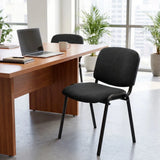 HOMCOM Stackable Meeting Chair with Padded Seat and Curved Backrest – Conference Room Office Chair, Black