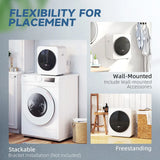 HOMCOM 4kg Vented Tumble Dryer with Stainless Steel Drum and Touch Display – 800W Compact Freestanding Dryer, White