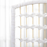HOMCOM 3 Panel Folding Room Divider, Hand-Woven Paper Rope & Bamboo Privacy Screen – Living Room Partition