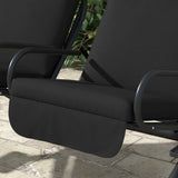 Outsunny Two-Seat Garden Swing Chair with Removable Protective Canopy and Cup Holders – Powder-Coated Steel Frame, Black