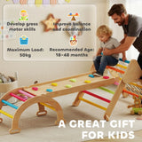 AIYAPLAY 8-in-1 Toddler Climbing Frame with Slide, Arch and Triangle Ladder – Indoor Play Set, Multicolour