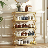 HOMCOM 5-Tier Folding Bamboo Shoe Rack – Holds 15 Pairs, No Assembly, Natural