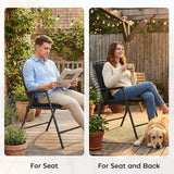 Outsunny Outdoor Seat Cushions, Set of 2 – 50 x 50 cm Water-Resistant Garden Seat Pads with Ties, 7 cm Thick, Black