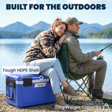 Outsunny 42.6L Insulated Cool Box with Handles, Lid & Drain Valve – Portable Camping & Picnic Ice Cooler, Dark Blue