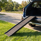 PawHut Foldable Dog Ramp with Frosted Anti-Slip Surface and Guardrails – Portable Car Ramp, 155 x 38.5 x 15.5 cm