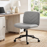 HOMCOM Armless Home Office Desk Chair with Wide 62cm Seat, Adjustable Height and Rocking – Pet-Friendly Leather, Grey