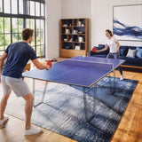 SPORTNOW 9ft Folding Table Tennis Top with Net & Foam Padding – Ping Pong Conversion Top, Blue
