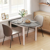 HOMCOM Wooden Drop-Leaf Dining Table for 4–6 People – Folding Pine Wood Table with Anti-Slip Feet, Grey
