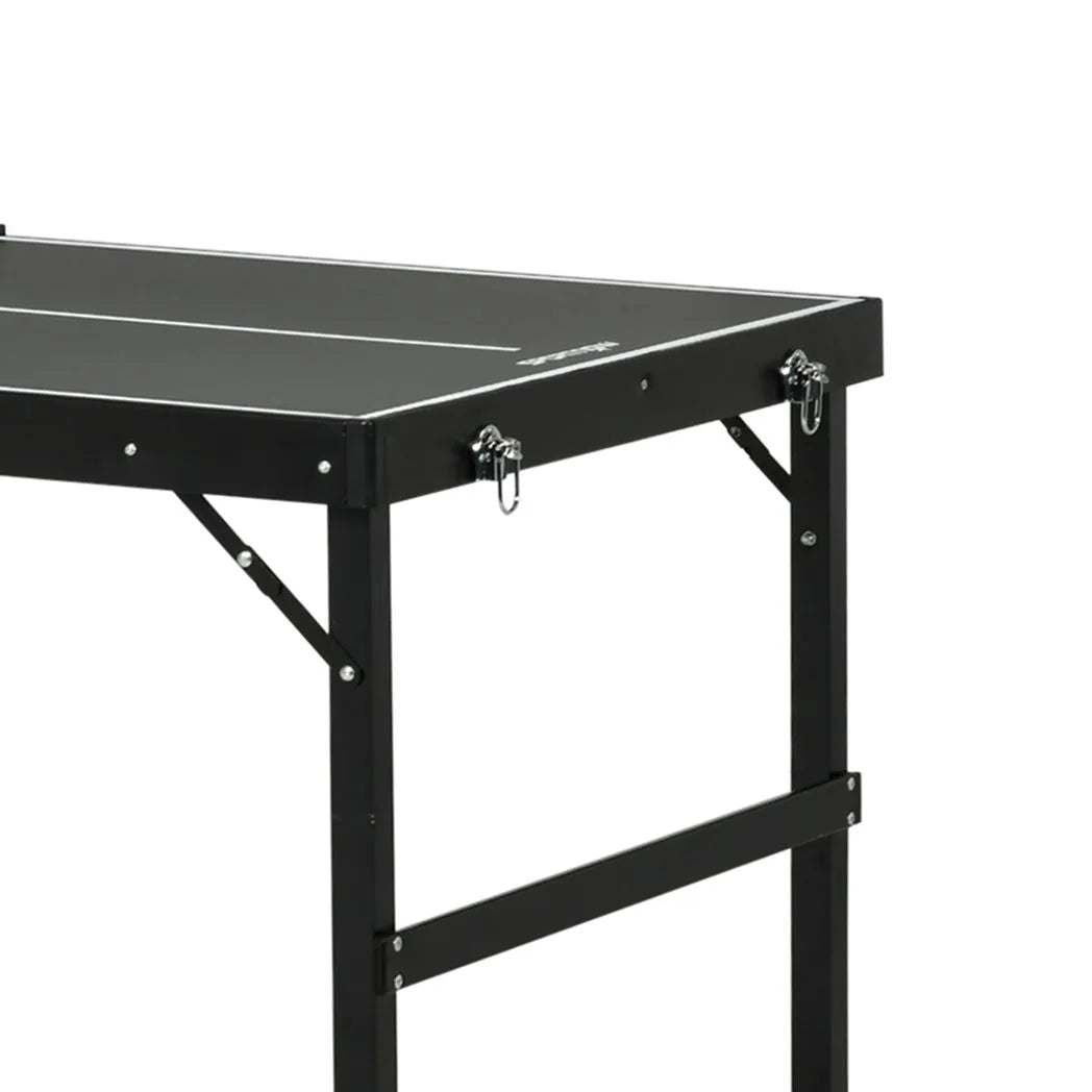 SPORTNOW 5ft Mini Table Tennis Table with Net & Aluminium Frame – Folding Indoor Outdoor Ping Pong Table, Black