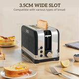 HOMCOM Textured Kettle and 2-Slice Toaster Set, 1.7L 3000W Rapid Boil Kettle – Kitchen Set, Black