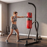 SPORTNOW Freestanding Punching Bag with Stand, 20kg Heavy Bag & Weight Plate Holders – Home Boxing Set, Red