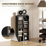 HOMCOM Set of 2 CD Media Storage Towers with Adjustable Shelves – Slim DVD and Blu-ray Display Racks, High Gloss Black