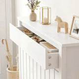 HOMCOM Rustic-Look Radiator Cover with Top Drawer, 93 x 88.5cm, White
