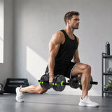 SPORTNOW 15kg 3-in-1 Adjustable Dumbbell & Barbell Set with EZ Curl Bar & Connecting Rod – Home Gym Weights, Green