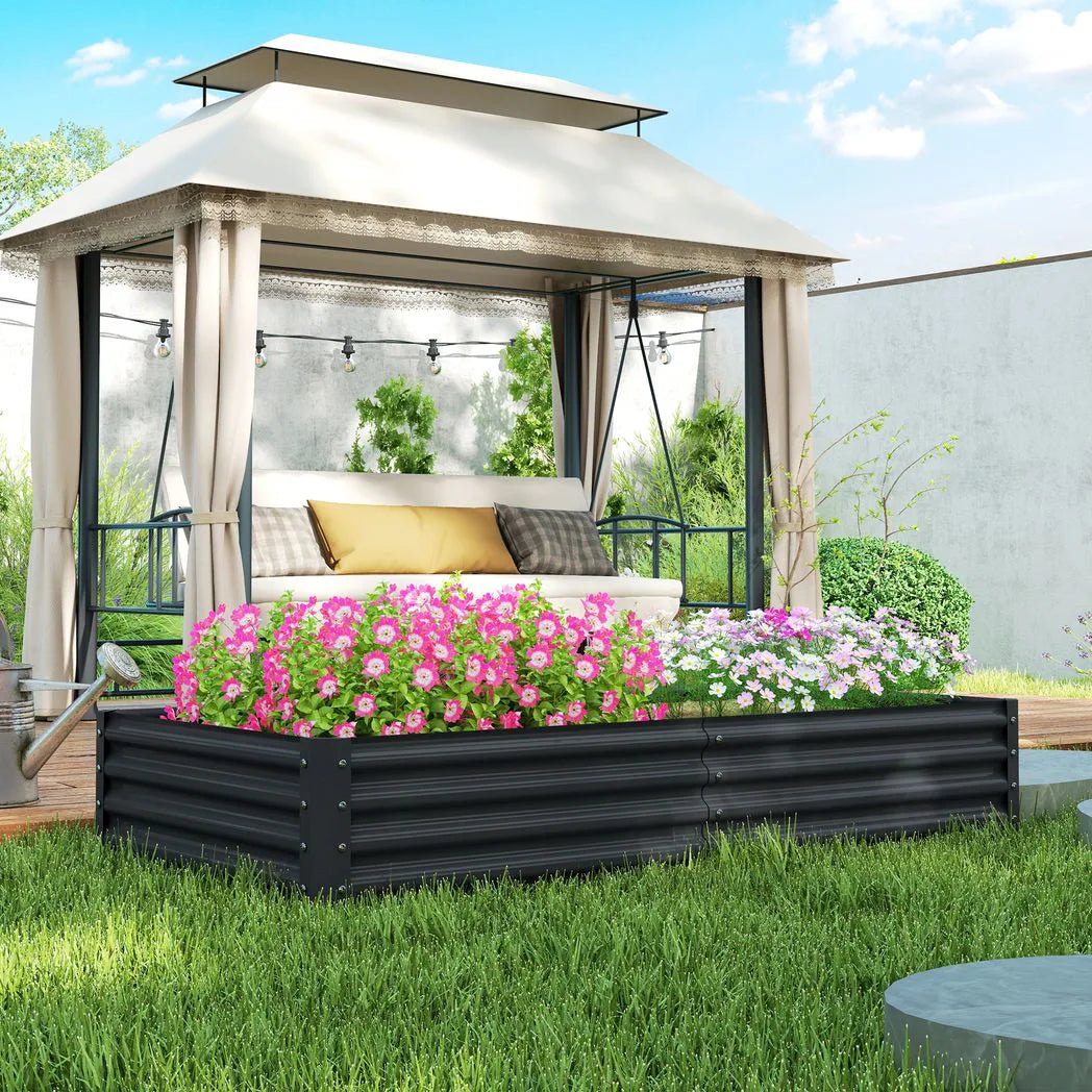 Outsunny 180 x 90cm Galvanised Steel Raised Planter