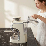 HOMCOM 15 Bar Espresso Coffee Machine with Adjustable Grinder, Steam Wand and Accessories – Cream White