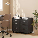 HOMCOM 3 Drawer Rolling Filing Cabinet with Printer Top – Under-Desk A4 Hanging Folder Storage, Black
