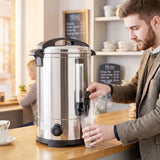 HOMCOM 6.5L Catering Urn, 1500W Stainless Steel Hot Water Boiler with Thermostat and Keep Warm Function