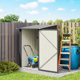 Outsunny 3.3 x 3.4ft Lean-To Galvanised Steel Garden Shed with Lockable Door, Dark Grey