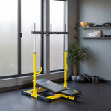 SPORTNOW Vertical Leg Press Machine with Adjustable Backrest & Headrest – 1" Standard Plate Home Gym, Yellow