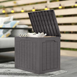 Outsunny 97L Waterproof Garden Storage Box with Handles and Padlock Loop – Outdoor Container, Brown