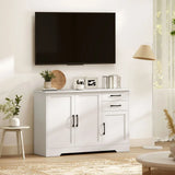 HOMCOM Sideboard with 2 Drawers, 3 Soft-Close Doors and Adjustable Shelf – Kitchen Storage Cabinet, White