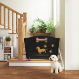 PawHut Wooden Dog Gate with Support Feet – Freestanding Pet Barrier for Stairs and Patio, Black