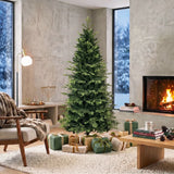 HOMCOM Geneva Fir 6ft Artificial Christmas Tree – Hinged, 1610 Branch Tips, Flame Retardant, Foldable Steel Stand, Green