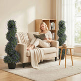 HOMCOM Artificial Lavender Topiary Tree Set of 2
