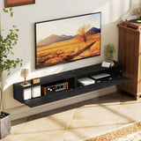 HOMCOM 180cm Floating TV Stand, Wall-Mounted Unit with Cable Hole, Fits up to 72" TV – Black