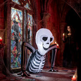 Outsunny Inflatable Ground-Crawling Skeleton with Built-In LEDs – Scary Halloween Decoration, Indoor/Outdoor