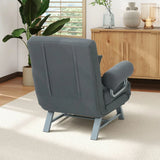 HOMCOM 3-in-1 Single Sofa Bed with Adjustable Backrest and Removable Armrests – Folding Chair Bed, Dark Grey