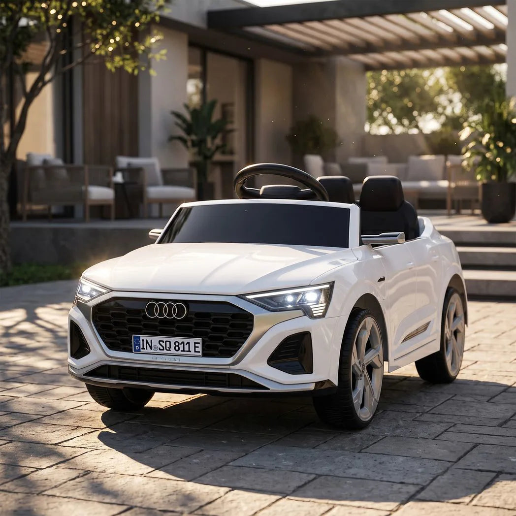 AIYAPLAY Licensed Audi Q8 e-tron Sportback 12V Kids Ride-On Car with Remote Control & Four-Wheel Suspension – White