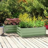 Outsunny Set of Two 100 x 60cm Steel Planter Boxes – Light Green